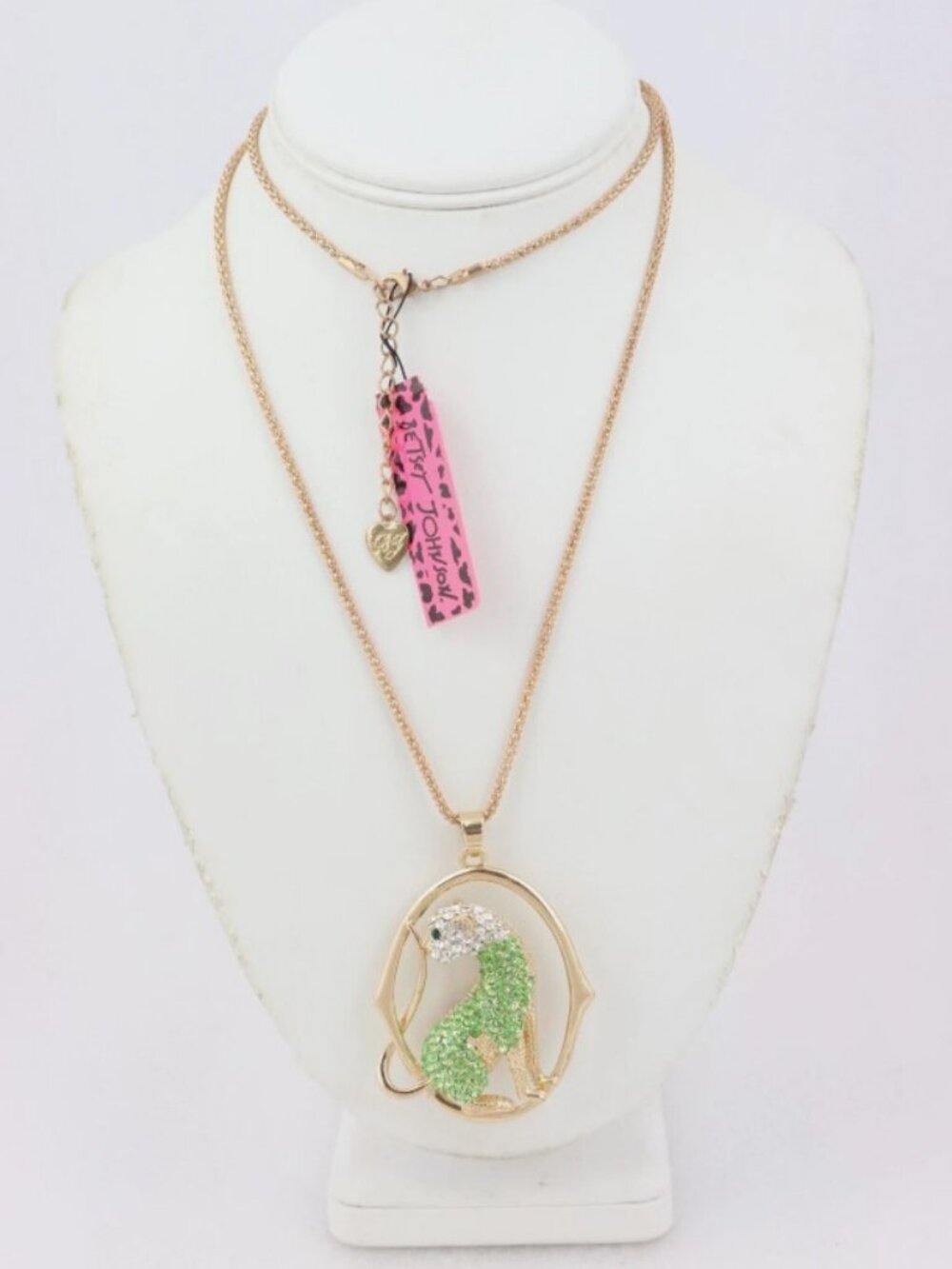 NWT Betsey Johnson Leopard Necklace, 30-inches, New in Packaging - Picture 2 of 6